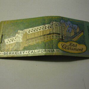 vintage Front Strike Matchbook: Hotel Claremont, Berkeley CA - Unused
